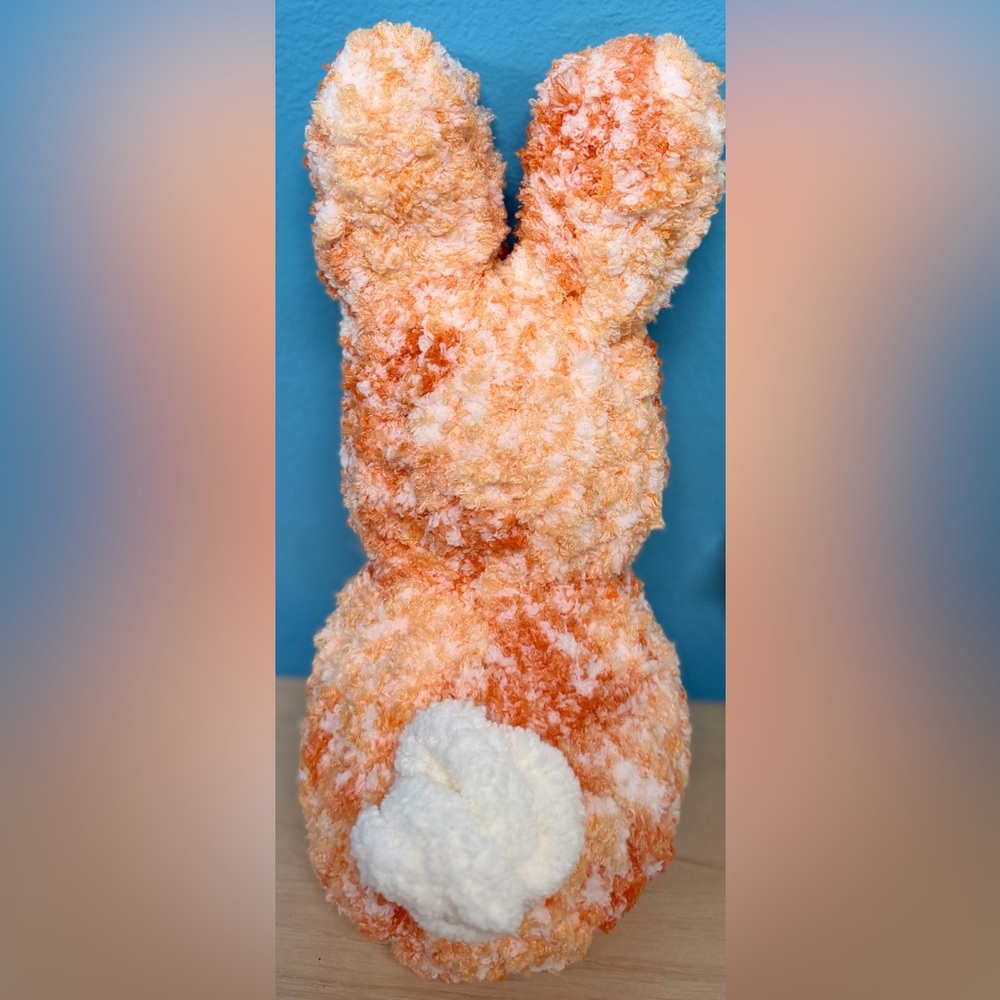 Handmade Hand Crafted Knit Orange Bunny Easter Gift